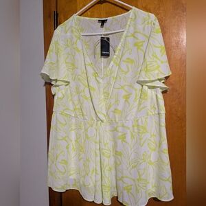 Georgette Twist Surplice Flutter Sleeve Blouse 2X